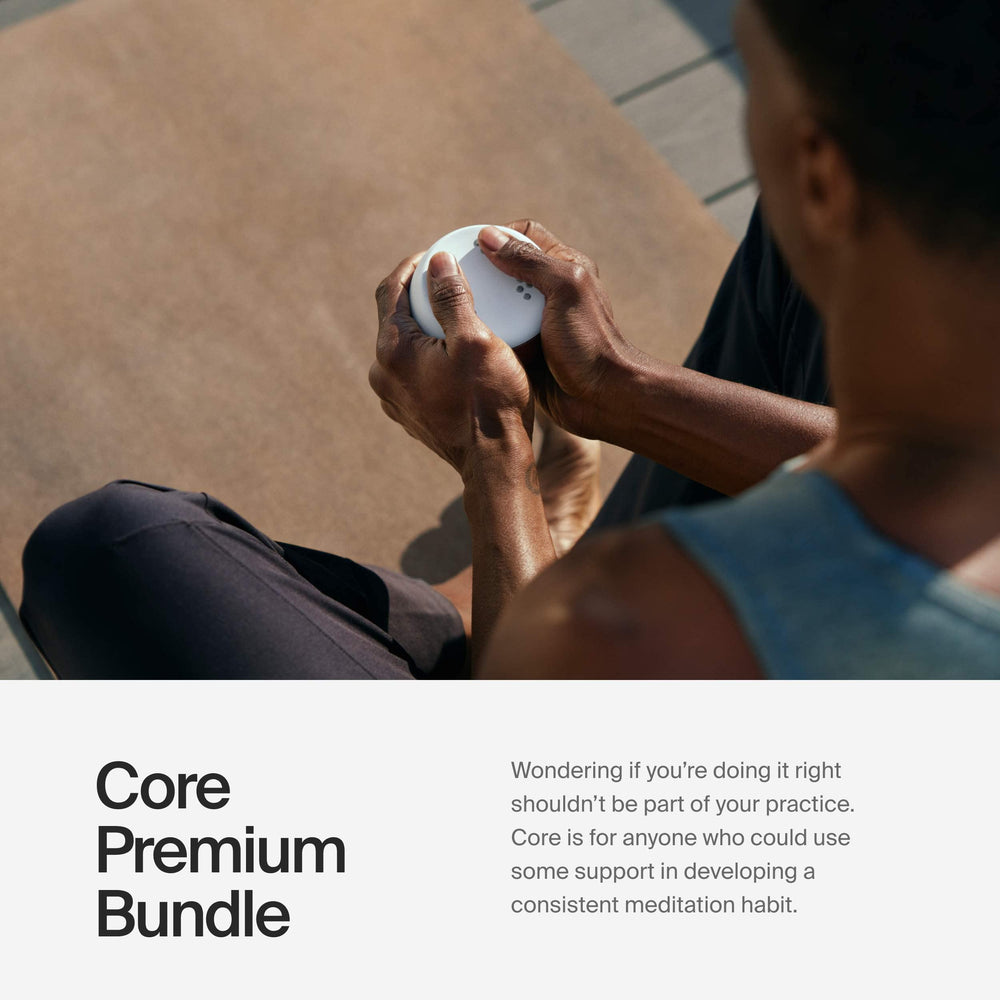 Core Meditation Trainer emitting soft vibrations to guide breathing