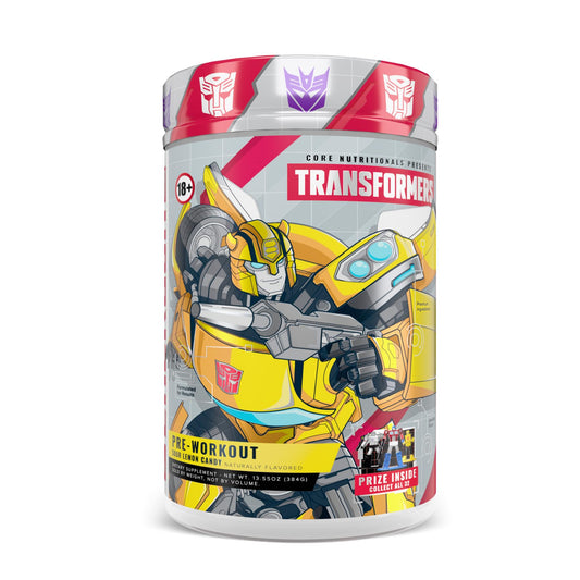 Core Nutritionals Energon Pre Workout jar with Sour Lemon Candy flavor for clean energy and focus.