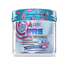 Core Nutritionals Essential Pre Workout blue raspberry bottle delivers steady daily energy
