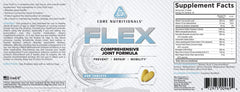 Core FLEX label close-up emphasizing ingredients for connective tissue support