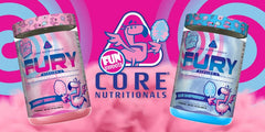 Core Nutritionals Fury V2 scoop and mixer ready for convenient workout servings.