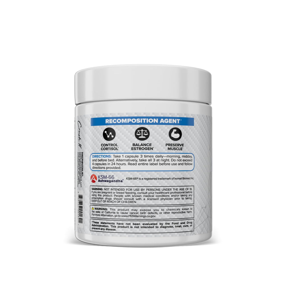 Close-up of Core Nutritionals HARD capsules highlighting high-quality ingredients for hormone balance support.