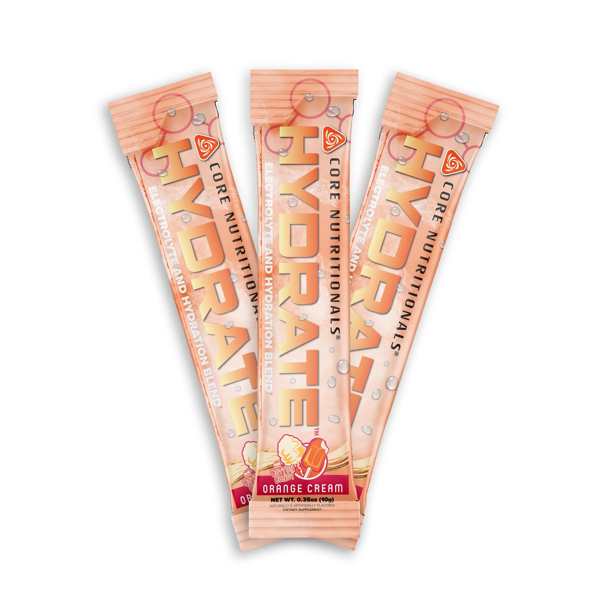 Hydrate orange cream dissolved in water showing balanced electrolytes for steady hydration.