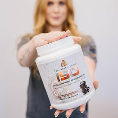 Core Nutritionals ISO label close-up shows no added sugars or artificial colors