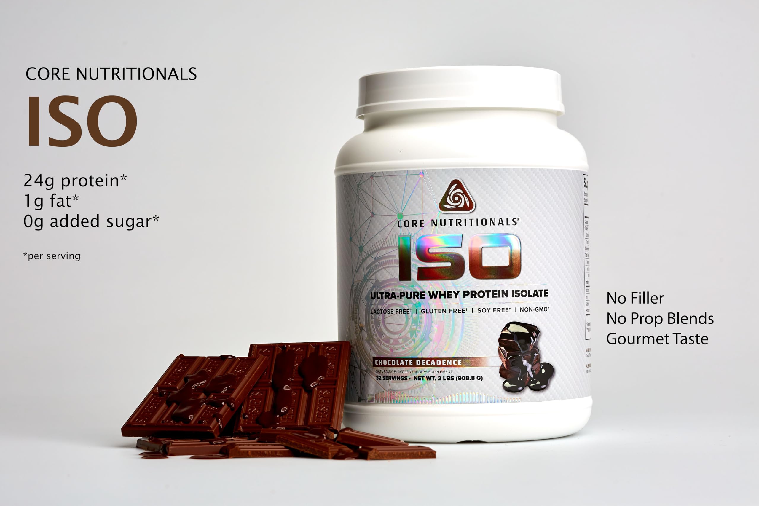 Core Nutritionals ISO scoop highlights 25 g protein for post-workout recovery