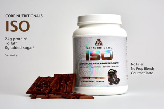 Core Nutritionals ISO scoop highlights 25 g protein for post-workout recovery