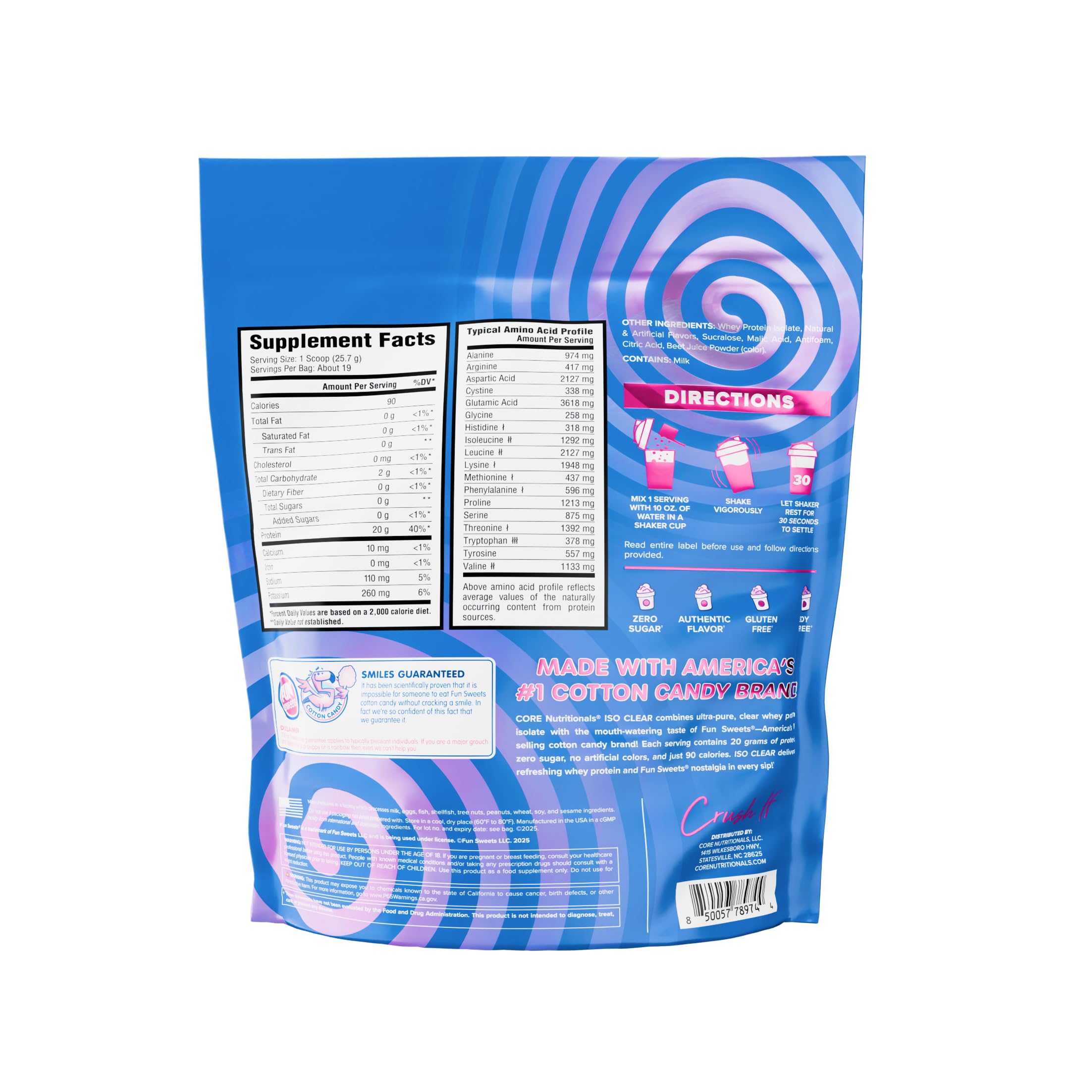 Core Nutritionals Iso Clear whey protein shaker, lactose-free for easy post-workout recovery