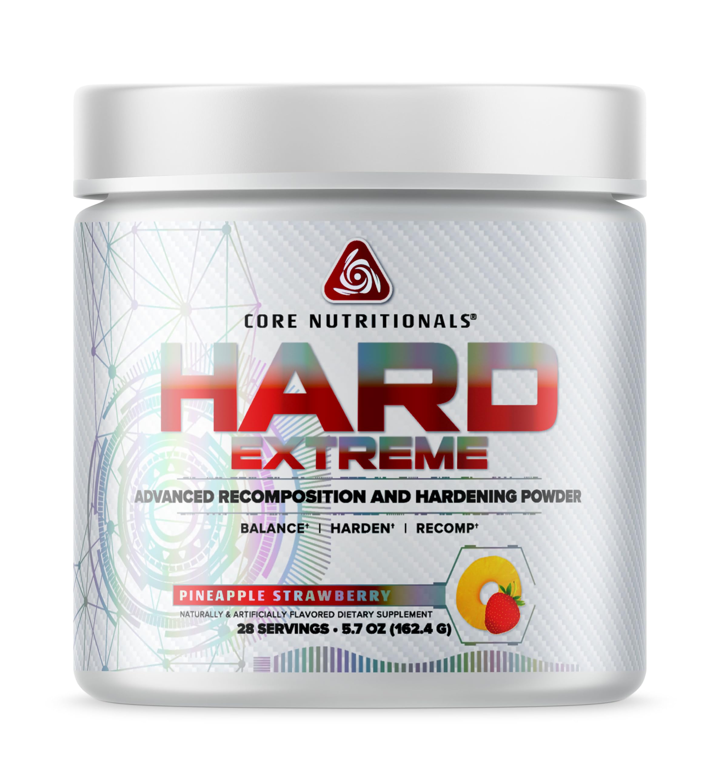 Core Nutritionals Platinum Hard bottle close-up highlighting premium recomposition formula