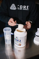 Closeup of creamy texture for Core Nutritionals Pro Sustained Release Blueberry Muffin