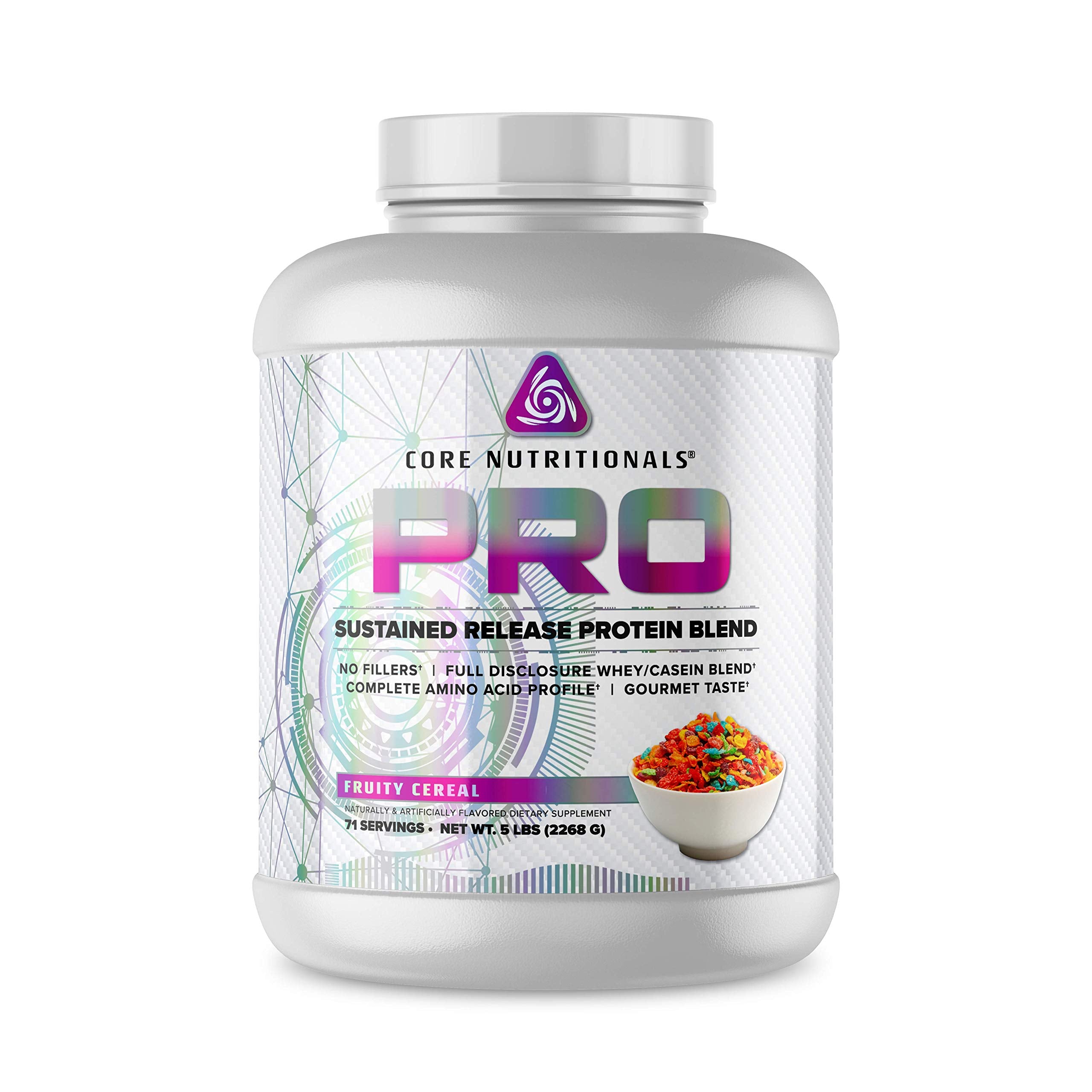Core Nutritionals Pro Sustained Release Whey bottle for steady recovery.