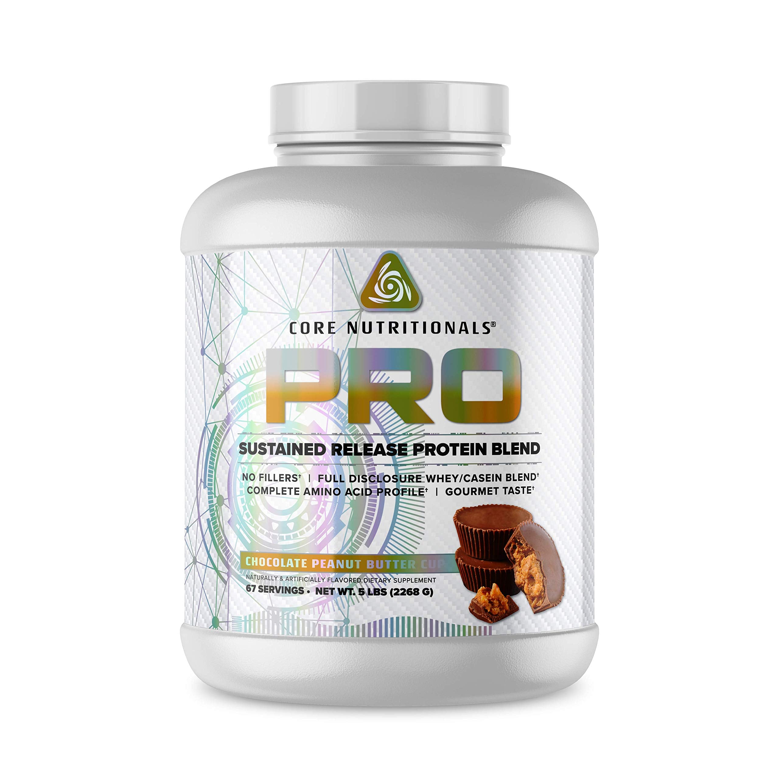 Core Nutritionals Pro Sustained Release jar showing convenient recovery support and long-lasting protein release