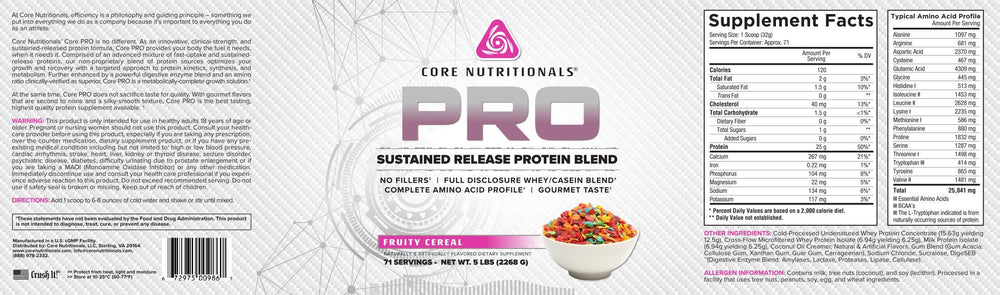Core Nutritionals Pro Sustained Release Whey scoop in jar for easy mixing.