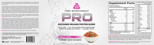 Core Nutritionals Pro Sustained Release Whey scoop in jar for easy mixing.