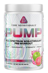 Core Nutritionals Pump apple guava bottle front showing premium pre-workout packaging