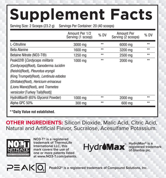 Core Nutritionals Pump Cherry Burst scoop ready for precise dosing and sustained effort.