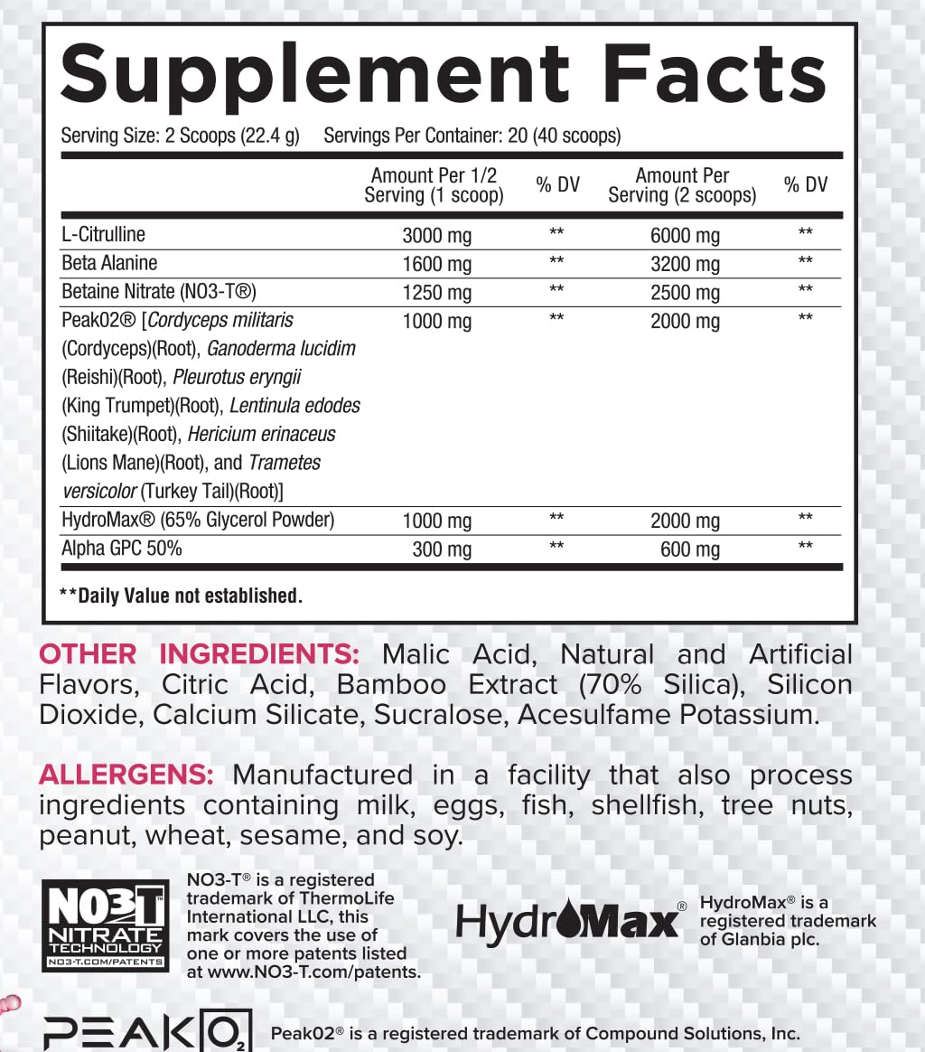 Core Nutritionals Pump scoop inside emphasizes easy dosing for consistent workouts.