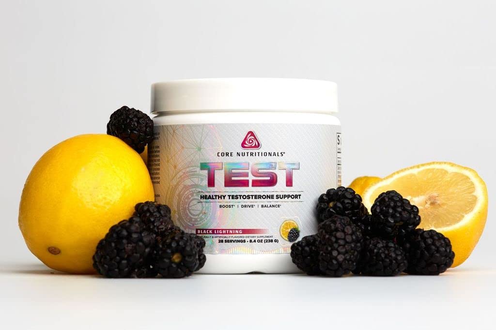 Core Nutritionals Test Vitality box showcases KSM-66 and cortisol-balanced support.
