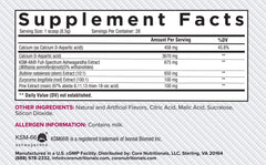 Core Nutritionals Test Vitality package highlights ashwagandha and calcium DAA.