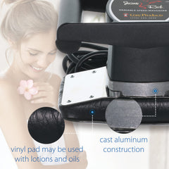 Jeanie Rub massager connected to 120V AC power for extended use.