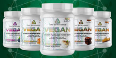 Core VEGAN packaging with ingredients list emphasizes vegan-friendly amino profile.