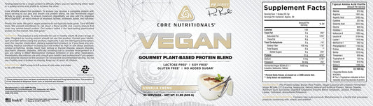 Core VEGAN vanilla cream scoop serving for a creamy post-workout shake