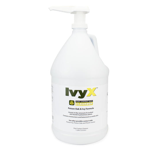 CoreTex Ivy X bottle being poured for post-exposure cleansing.