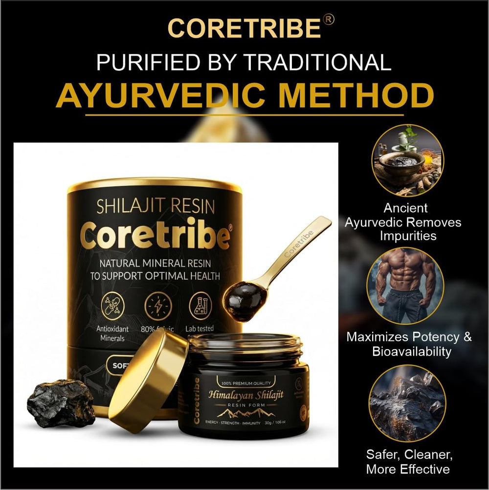 Lab certificate badge confirming Coretribe resin purity and potency
