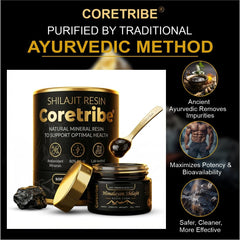Lab certificate badge confirming Coretribe resin purity and potency