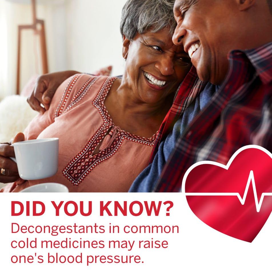 Coricidin HBP cold tablets label highlights decongestant-free formula for sensitive users.