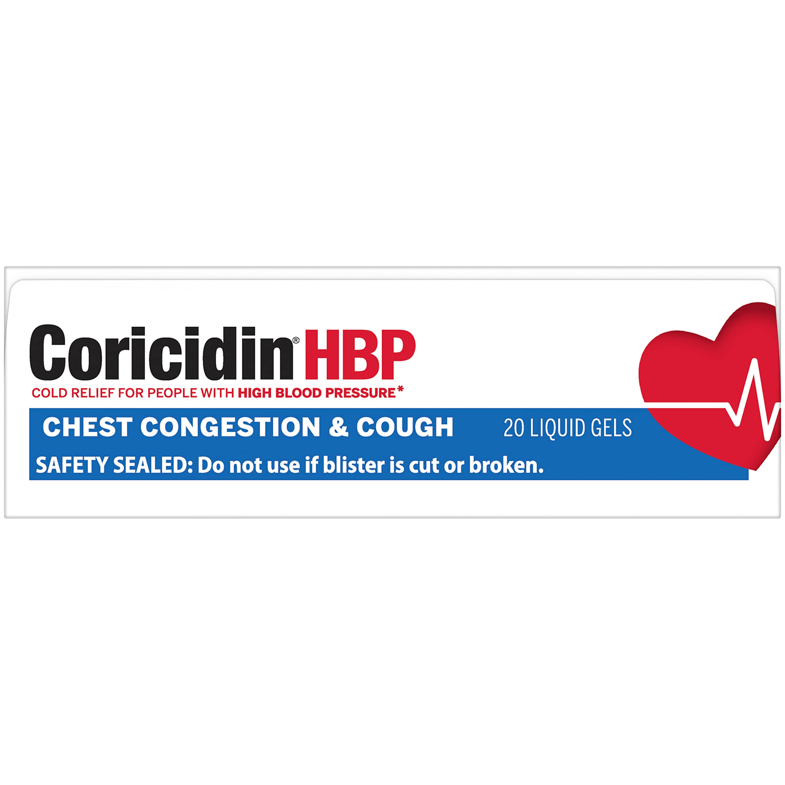 Close up of Coricidin HBP liqui gels for quick relief