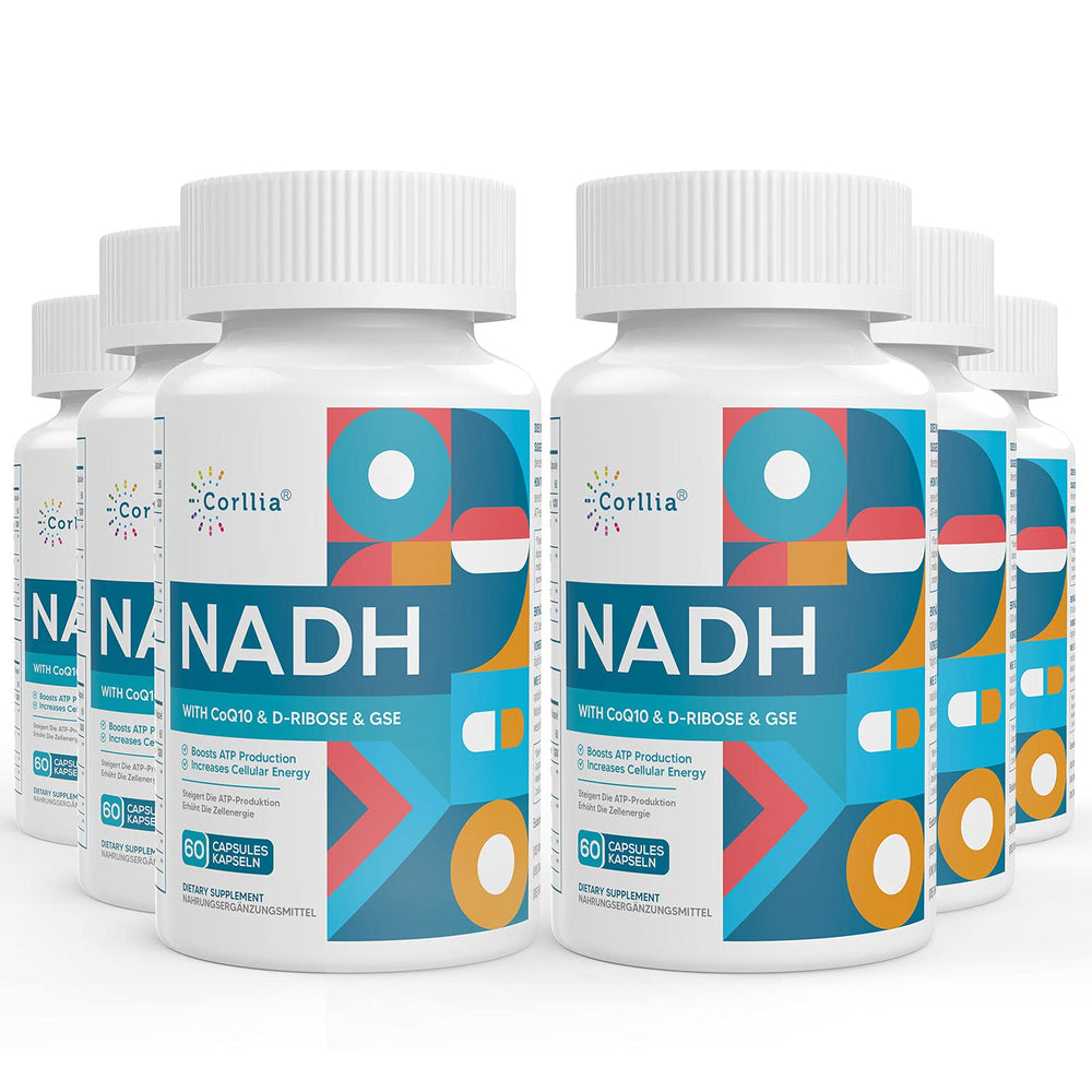 Corllia NADH CoQ10 D-Ribose bottle with 360 veggie capsules for energy support