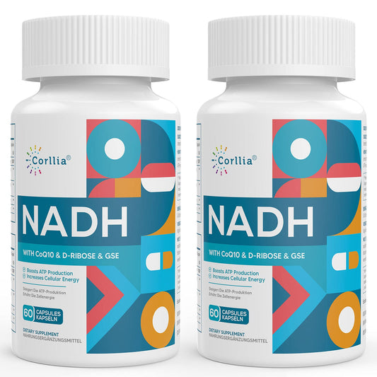 Corllia NADH CoQ10 D-Ribose bottle for daily energy support.
