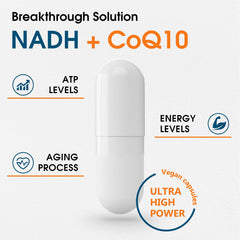 Front label of Corllia NADH CoQ10 D-Ribose product with ingredients.