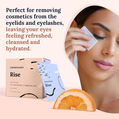 CorneaCare Rise daily-eye-hygiene wipe shown in use