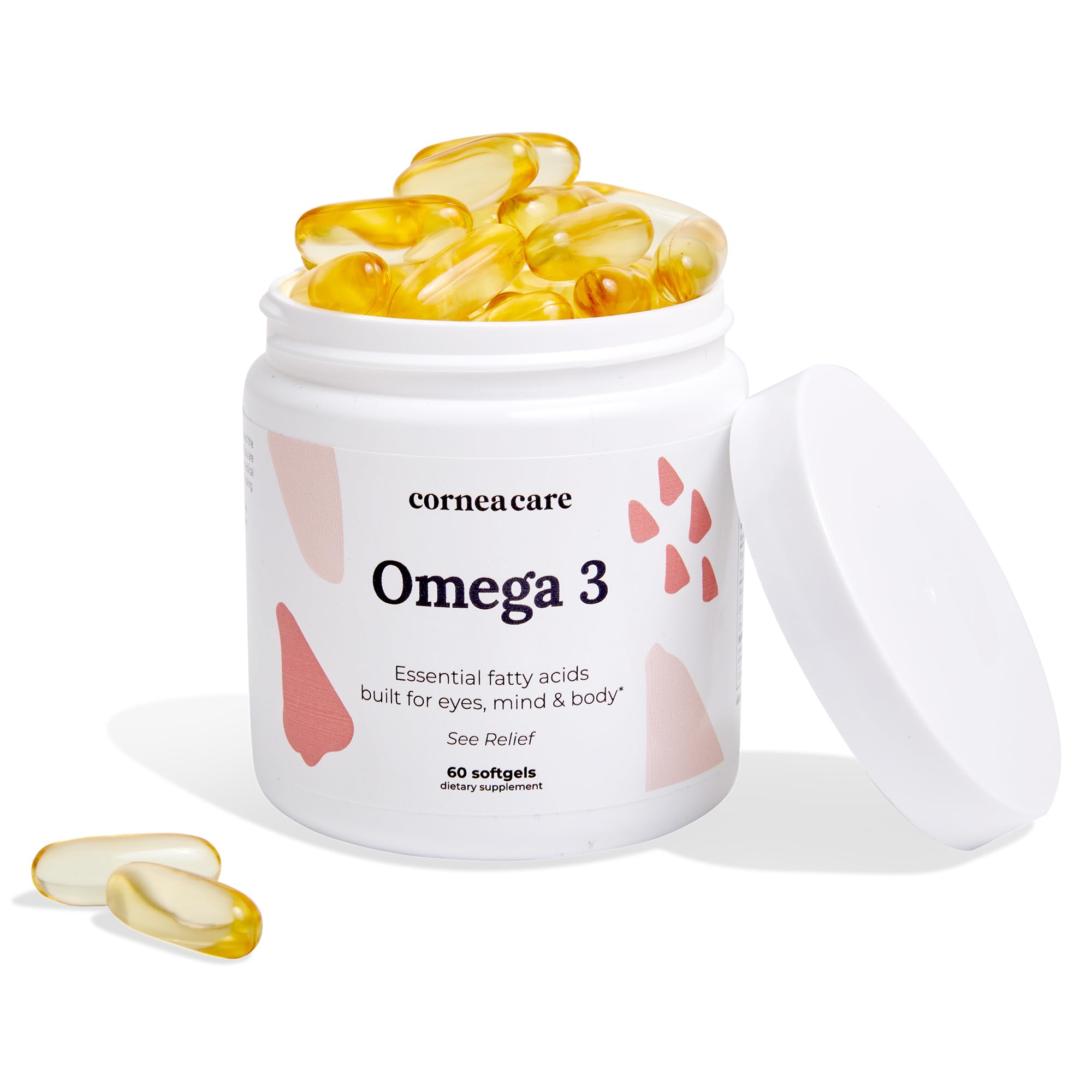 CorneaCare Triple Strength Omega 3 bottle front view for daily eye support.