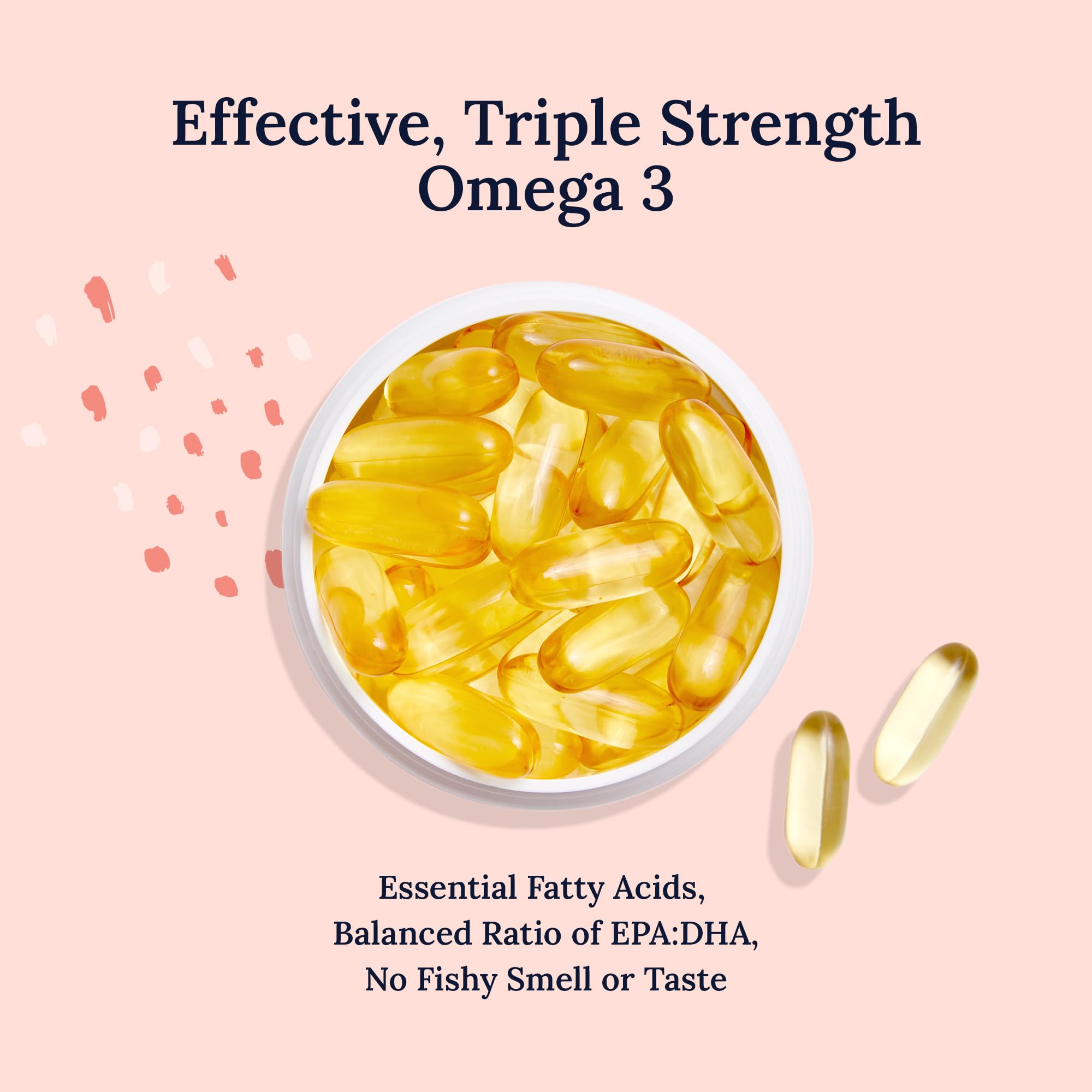 CorneaCare Omega 3 softgels arranged for easy daily use.
