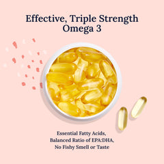 CorneaCare Omega 3 softgels arranged for easy daily use.