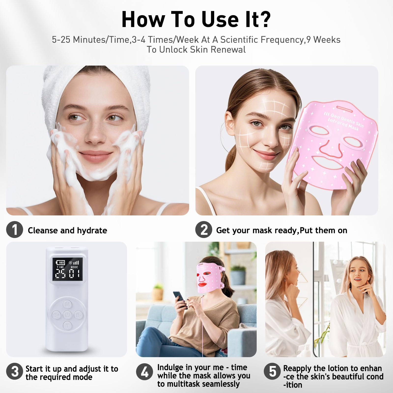 Coroover red light face mask helps even skin tone over time