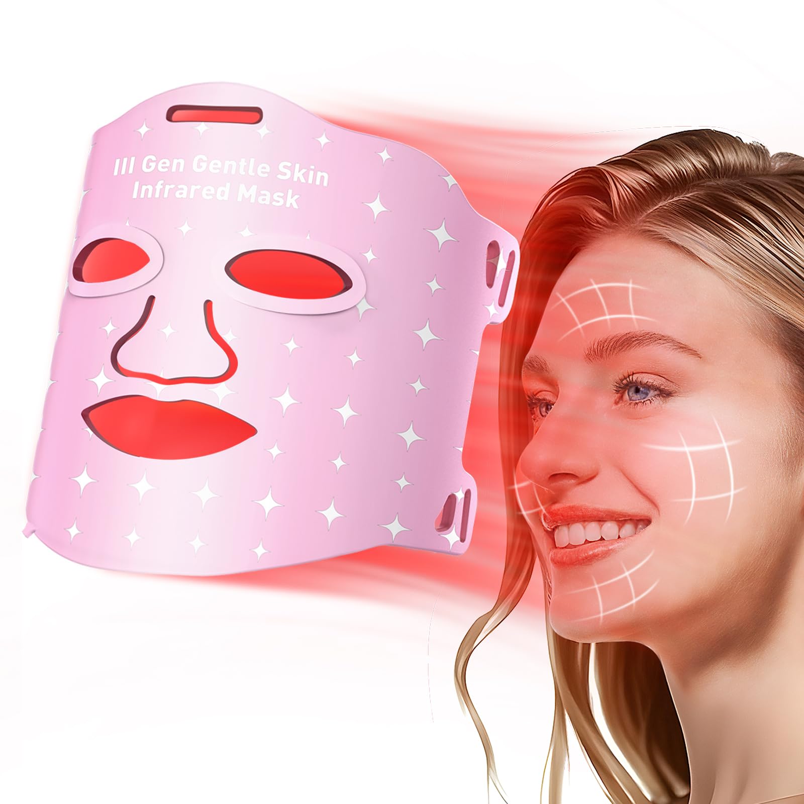 Coroover red light face mask front view for at-home rejuvenation and glow