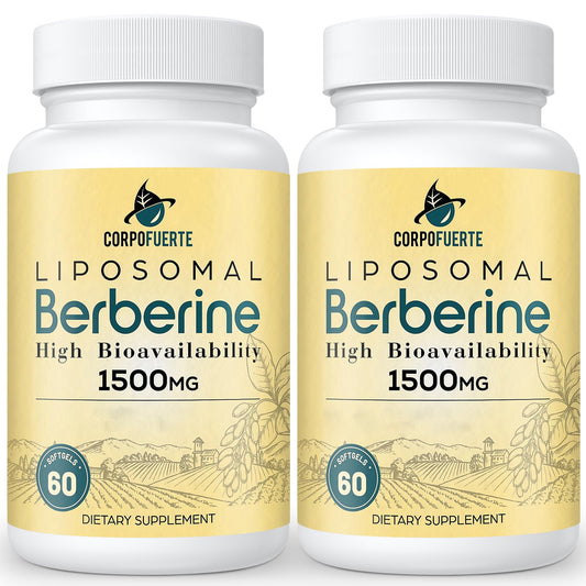 Corpofuerte Liposomal Berberine 1500mg bottle close-up for enhanced absorption.