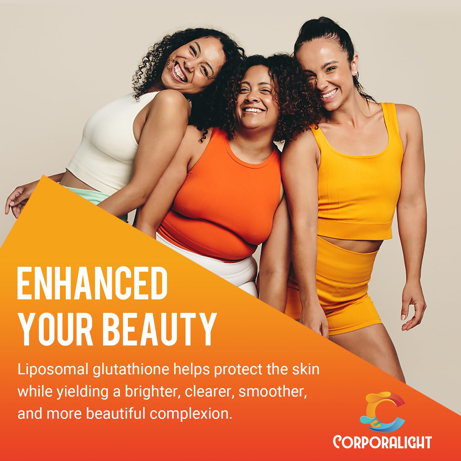 CORPORALIGHT radiant-skin concept graphic linked to antioxidant protection