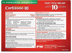 Family-use Cortizone 10 Plus anti-itch creme tubes in the medicine cabinet.
