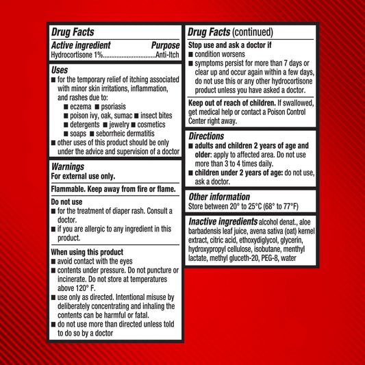 Cortizone-10 bottle side view showing portable itch relief in a 3-pack.