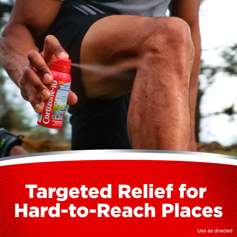Cortizone-10 travel-pack scene highlights portable itch relief on the go.