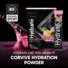 CorVive Hydrate athlete during workout demonstrates hydration on the go with electrolytes