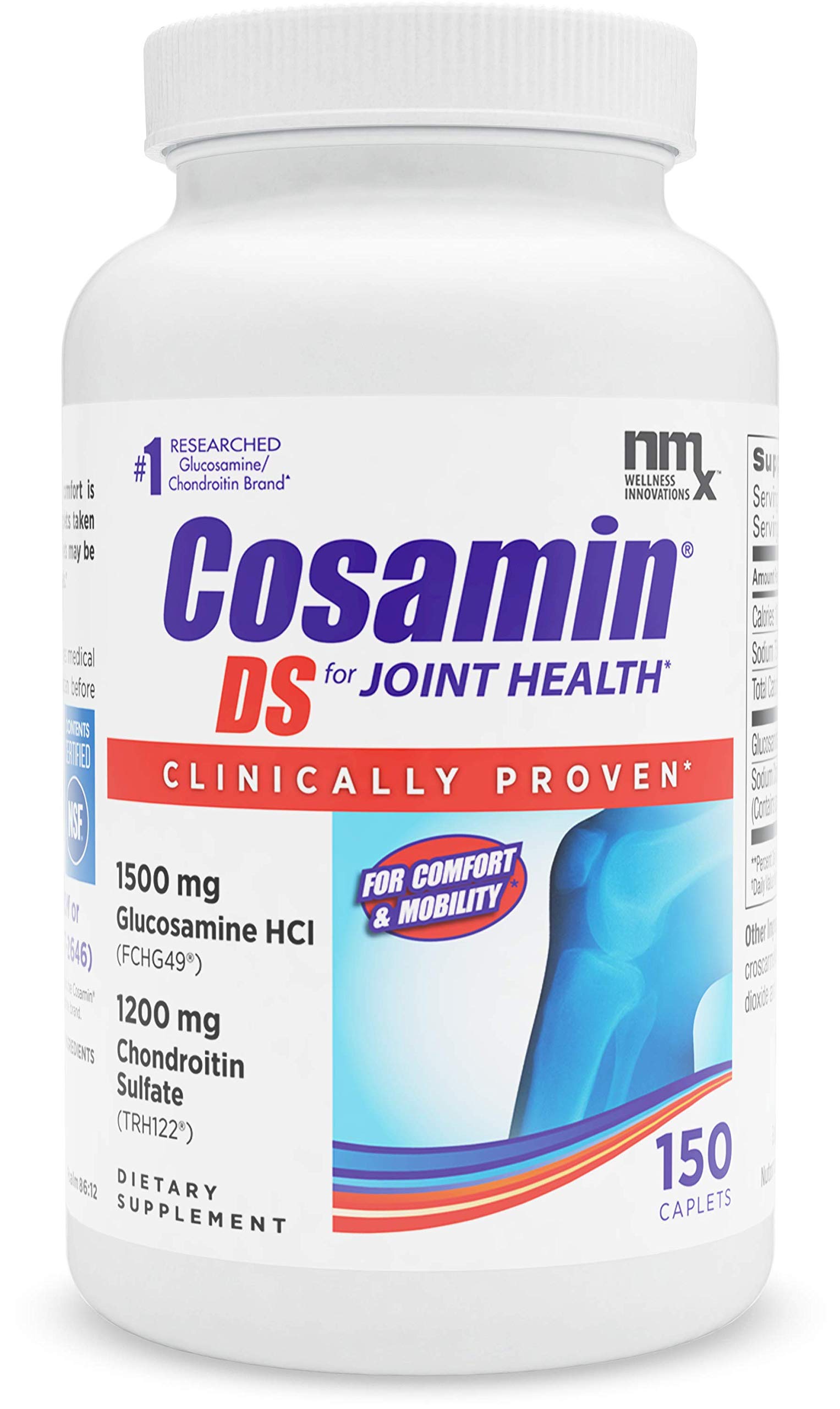 Cosamin DS caplets bottle visual highlighting joint support for daily activities