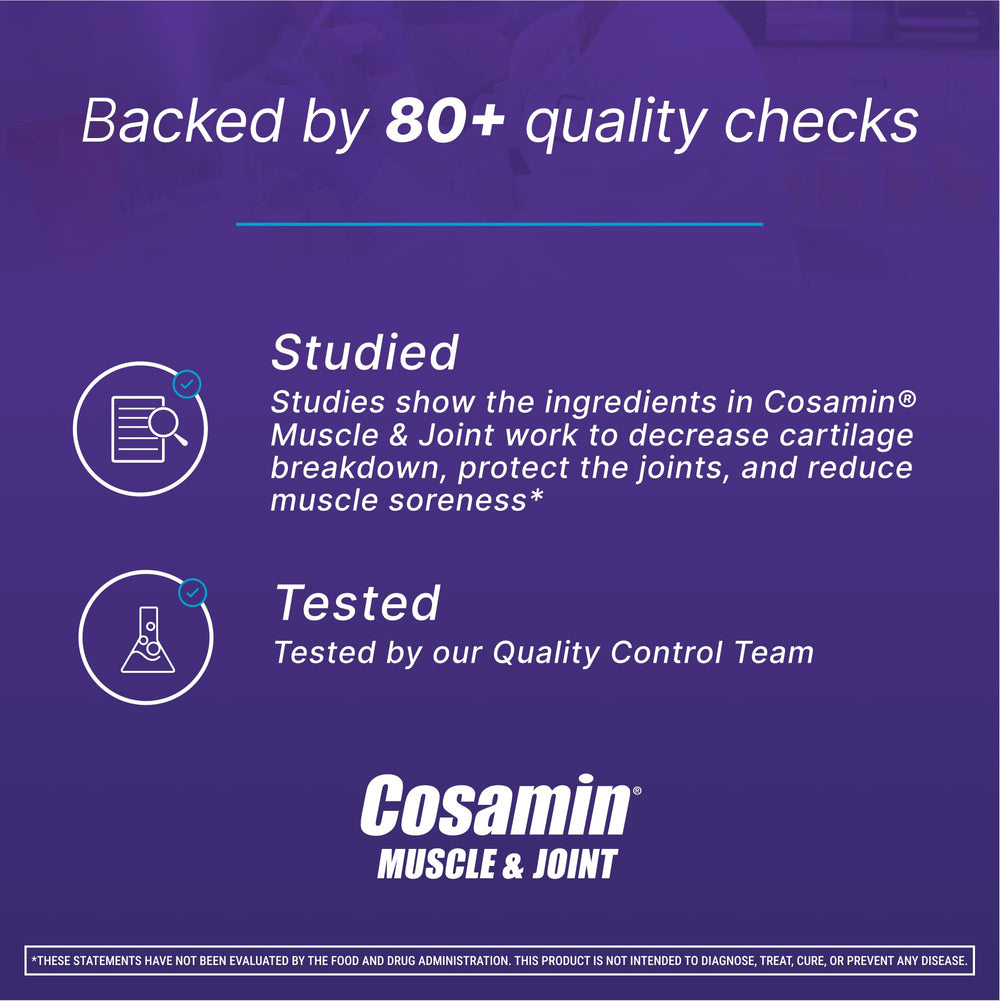 Cosamin Nutramax glucosamine-hci 1000mg display suggesting cartilage-support ingredients.