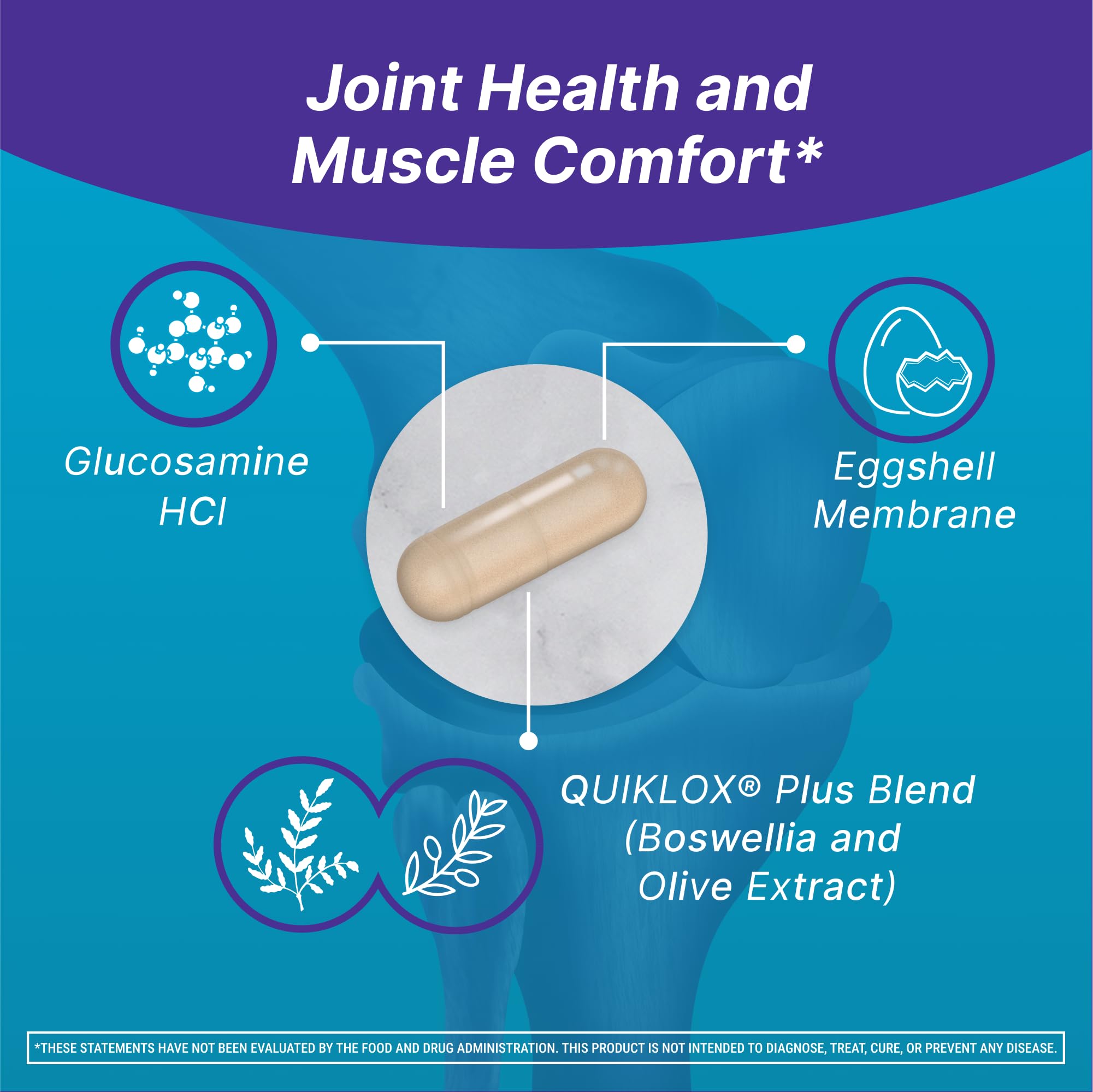 Cosamin Nutramax quikloxplus blend image emphasizing boswellia and olive extract.