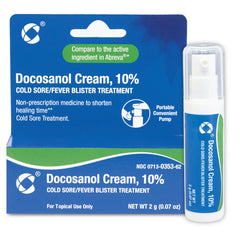Cosette Cold Sore Cream compact packaging fits travel routines.