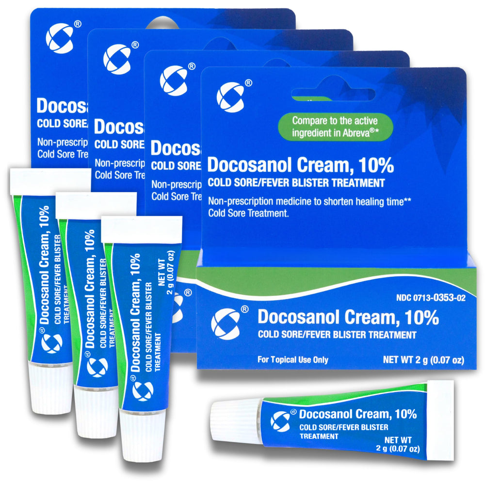 Cosette Cold Sore Cream tube packaging, compact and travel-ready for on-the-go relief.